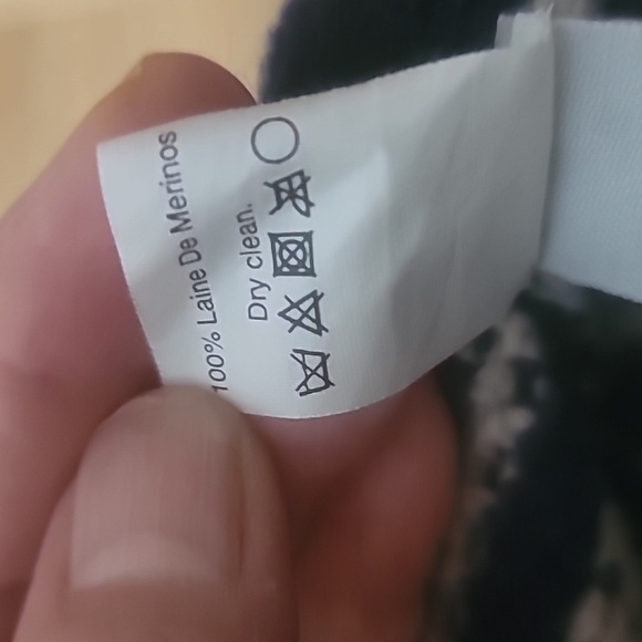 Madewell 100% merino wool blue off white button front cardigan size M ski winter - Picture 15 of 15